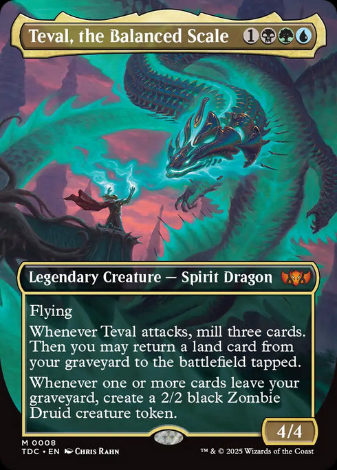 Teval, the Balanced Scale (TDC-008) - Commander: Tarkir: Dragonstorm (Borderless) - Magic The Gathering