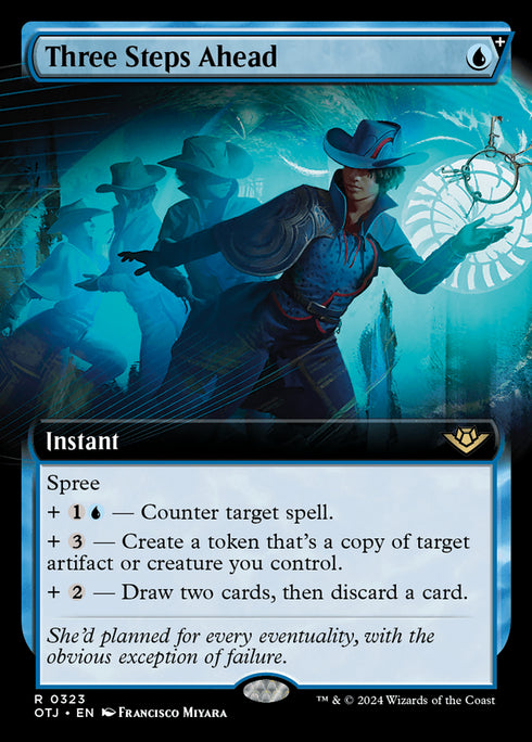 FOIL Three Steps Ahead (OTJ-323) - Outlaws of Thunder Junction: (Extended Art, spree) - Magic The Gathering