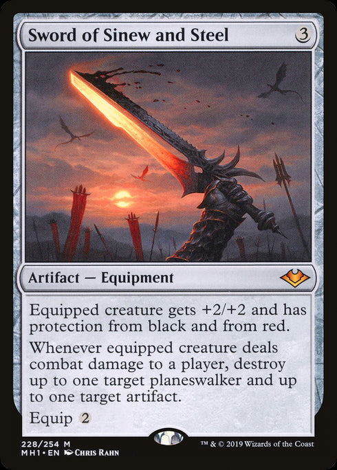 FOIL Sword of Sinew and Steel (MH1-228) - Modern Horizons - Magic The Gathering