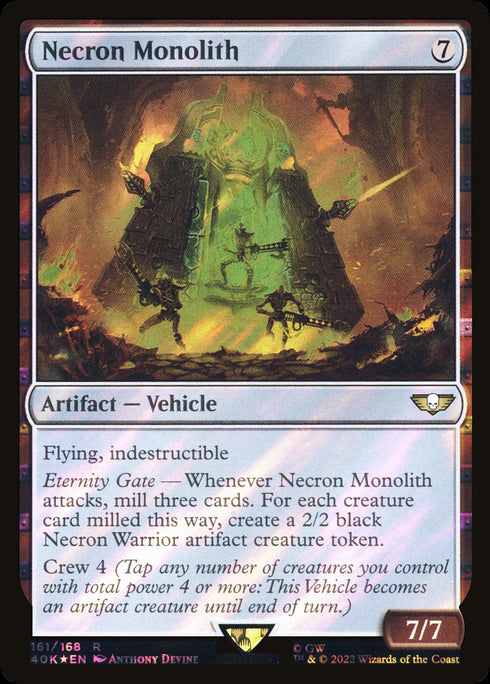 FOIL Necron Monolith (40K-161) - Warhammer 40,000 Commander - Magic The Gathering