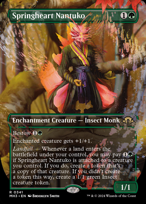 FOIL Springheart Nantuko (Borderless) (MH3-341) - Modern Horizons 3 (Borderless) - Magic The Gathering