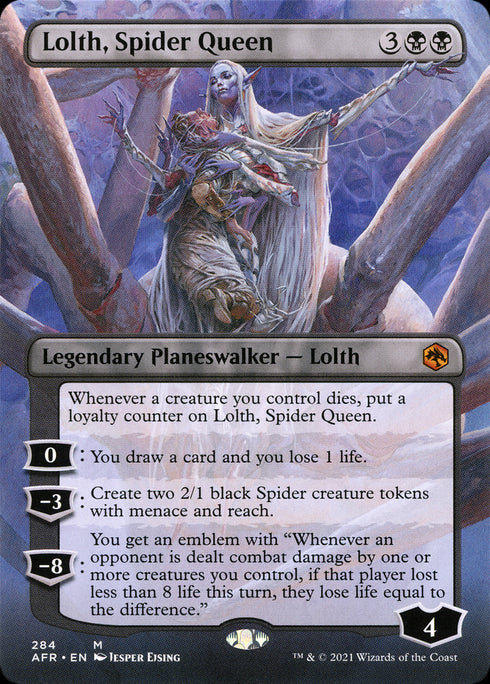 FOIL Lolth, Spider Queen (AFR-284) - Adventures in the Forgotten Realms (Borderless) - Magic The Gathering