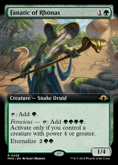 FOIL Fanatic of Rhonas (Extended Art) (MH3-458) - Modern Horizons 3: (Extended Art) - Magic The Gathering