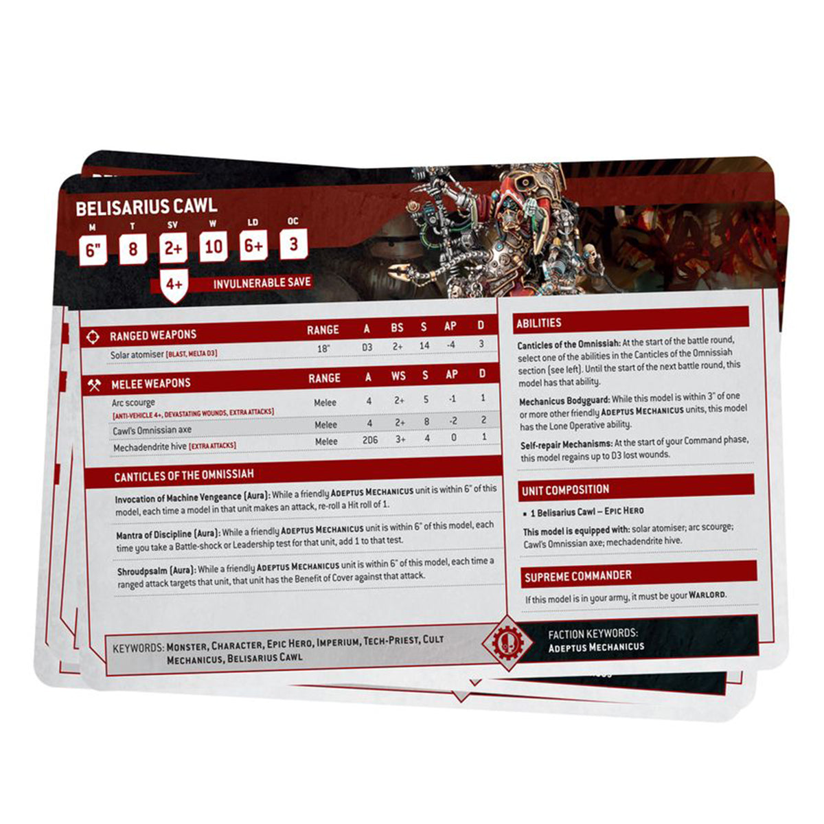 Warhammer 40K Datasheet Cards Adeptus Mechanicus Gameology product