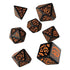Q Workshop Halloween Pumpkin Black & Orange Dice Set 7