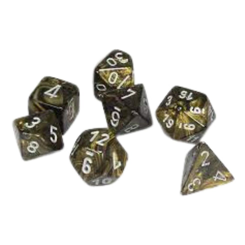 Chessex CHX 27418 Leaf Black Gold/silver 7-Die Set