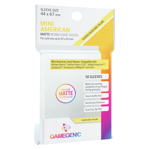 Gamegenic Matte Board Game Sleeves Mini American Sized 44mm x 67mm 50pc