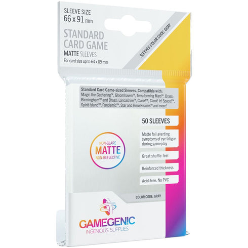 Gamegenic Matte Board Game Sleeves Standard Size 66mm x 91mm 50pc