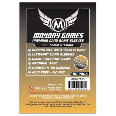 Mayday Premium Custom Card Sleeves 50 X 75 MM 50ct Sails of Glory Nemo's War