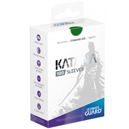 Ultimate Guard Katana Standard Size Sleeves 66 x 91mm Green 100ct