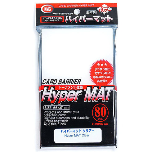 KMC HYPER MAT 80ct 66x91mm STANDARD SIZE CARD SLEEVES Clear