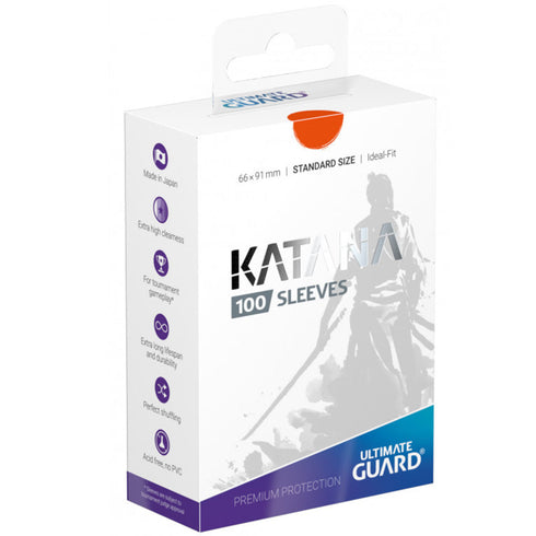 Ultimate Guard Katana Standard Size Sleeves 66 x 91mm Orange 100ct
