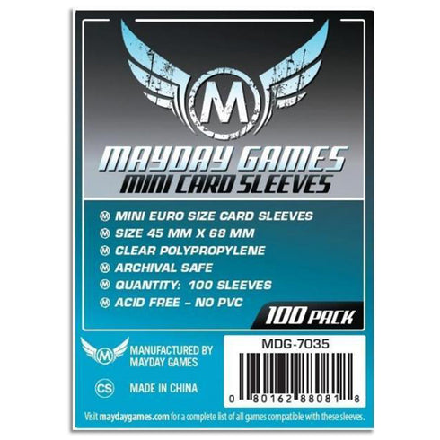 Mayday Mini Euro Card Sleeves Pack of 100 45 X 68 MM
