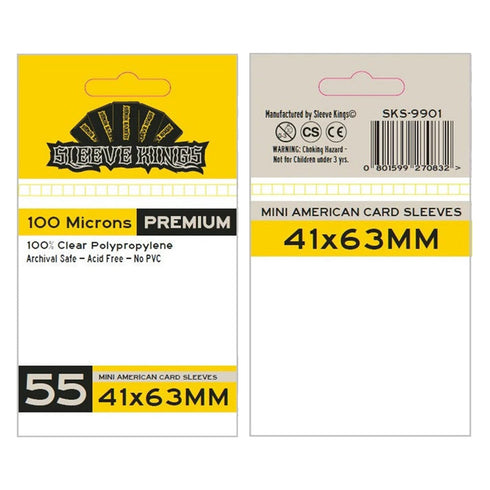 Sleeve Kings Board Game Sleeves Mini American 41mm x 63mm 55pc