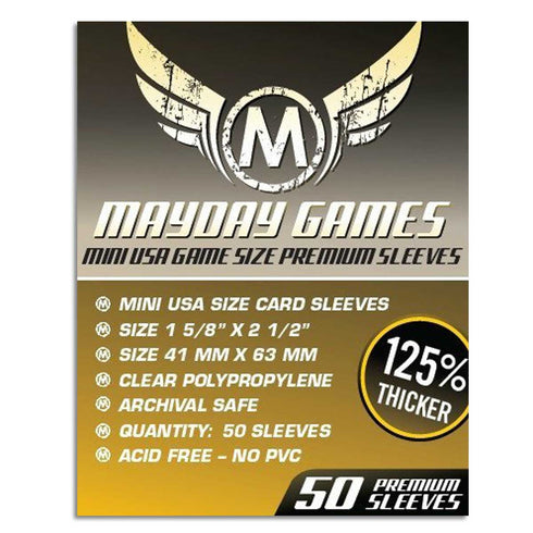 Mayday Premium Mini USA Sleeves 41 X 63 MM 50ct Dark Yellow Arkham Horror