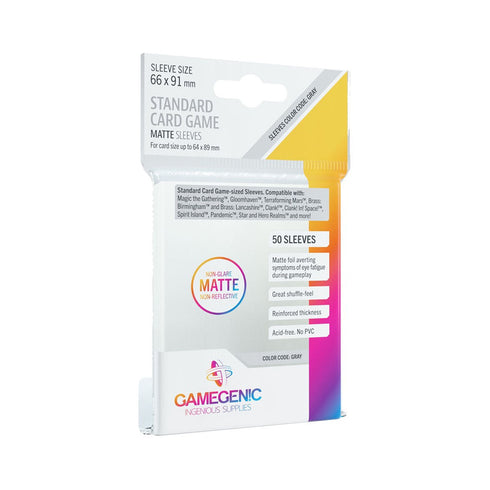 Gamegenic Matte Board Game Sleeves Standard Size 66mm x 91mm 50pc