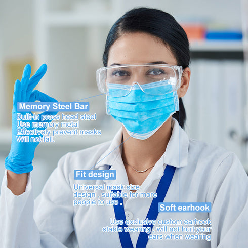 50 pcs Disposable Face Mask Protective 3 Layer Respirator Meltblown