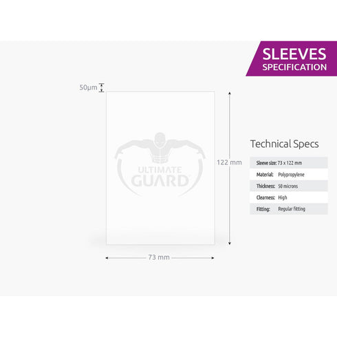 Ultimate Guard Premium Soft Sleeves for Tarot Cards 50ct 73x122mm