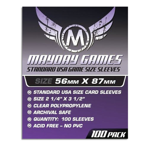 Mayday Standard USA Game Size Sleeves 100ct 56 X 87 mm Purple