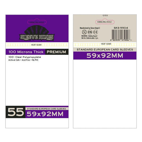 Sleeve Kings Board Game Sleeves Standard European 59mm x 92mm 55pc