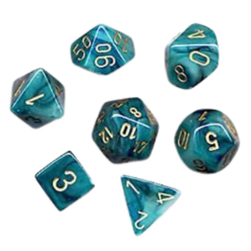 Chessex CHX 27489 Phantom Teal/gold 7-Die Set