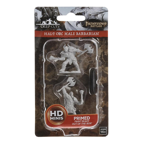 Pathfinder Deep Cuts Unpainted Miniatures Half-Orc Male Barbarian