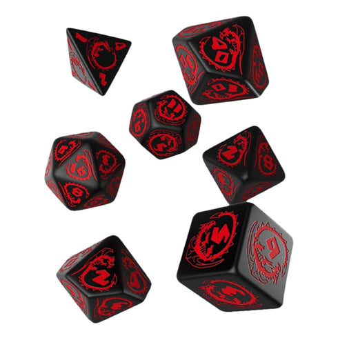 Q Workshop Dragon Black & Red Dice Set 7