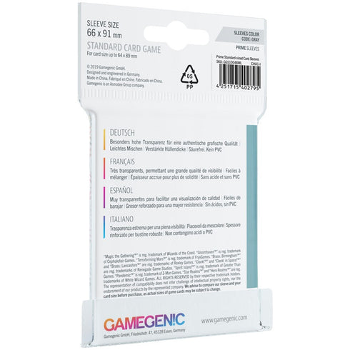 Gamegenic Prime Board Game Sleeves Standard Size 66mm x 91mm 50pc