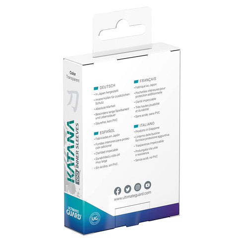 Ultimate Guard Katana Standard Size Inner Sleeves Perfect-Fit 100ct