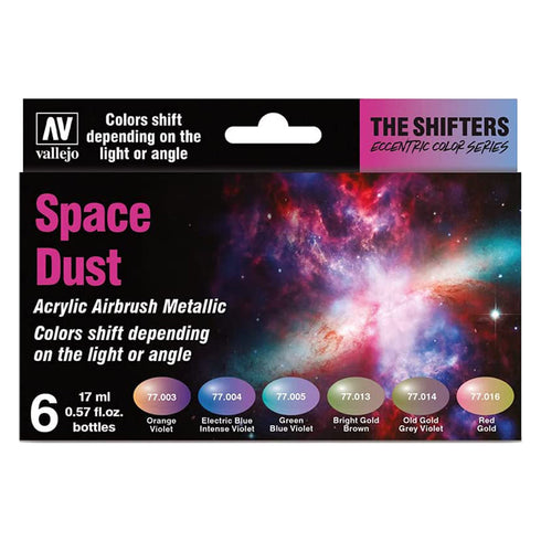 Vallejo Eccentric The Shifters Space Dust 6 Colour Set Acrylic Airbrush Paint