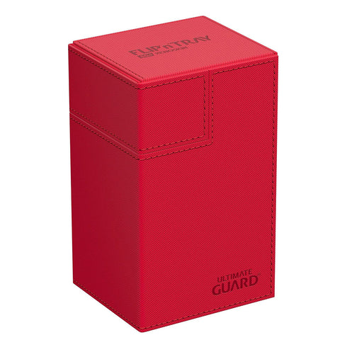 Ultimate Guard Flip n Tray Deck Case 80+ Standard Size XenoSkin Monocolor Red Deck Box