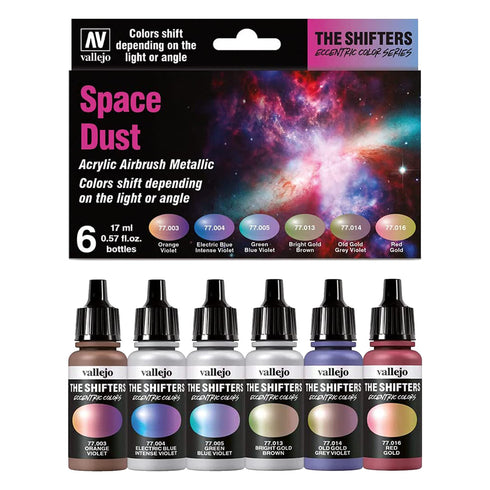 Vallejo Eccentric The Shifters Space Dust 6 Colour Set Acrylic Airbrush Paint