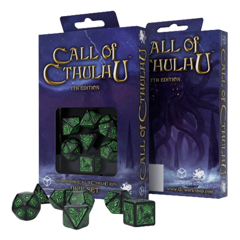 Q Workshop Call Of Cthulhu 7Th Edition Black & Green Dice Set 7
