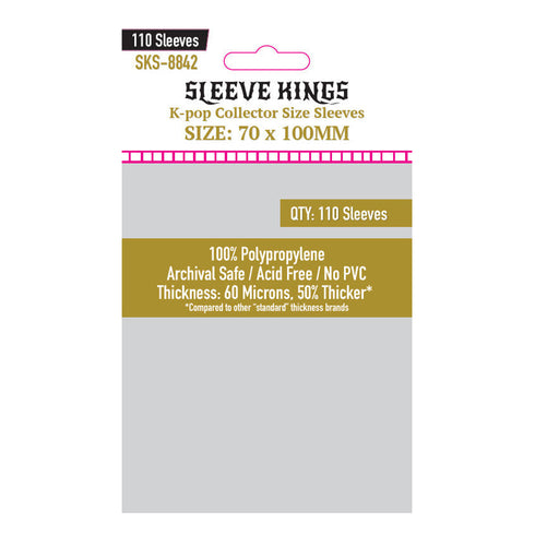 Sleeve Kings Board Game Sleeves Kpop Collector Size (70mm x 100mm) (110 Sleeves per Pack)
