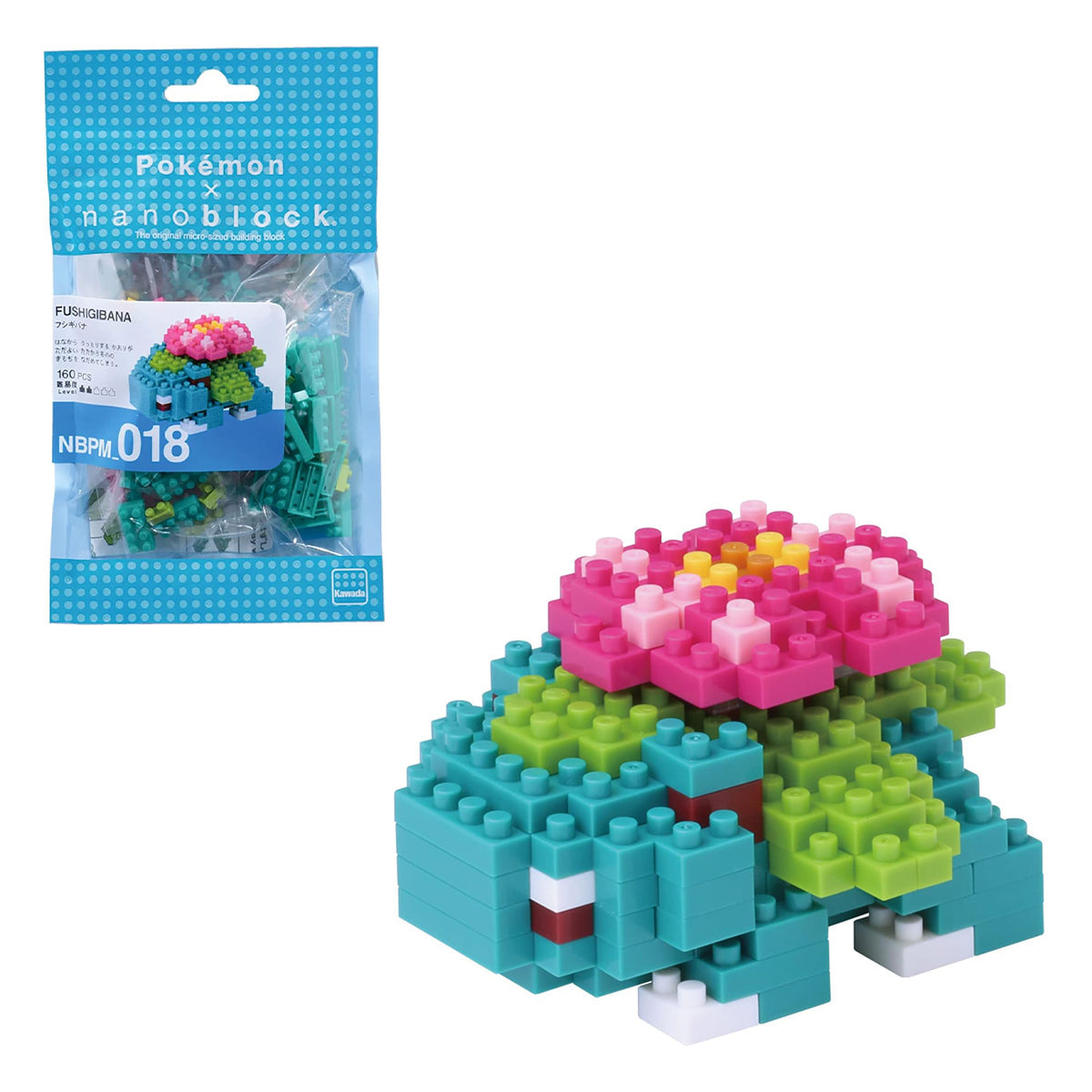 Nanoblock Pokémon: Mega Venusaur – Set Da Collezione Da 250 Pezzi, Altezza 5.5 Cm, Livello Difficoltà 2