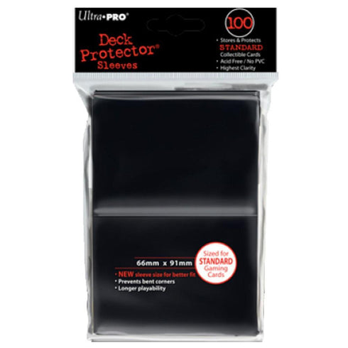 ULTRA PRO Deck Protector Sleeves Standard 100ct 66 x 91 Black