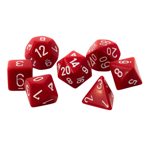Chessex CHX 25404 Opaque Polyhedral Red/white 7-Die Set