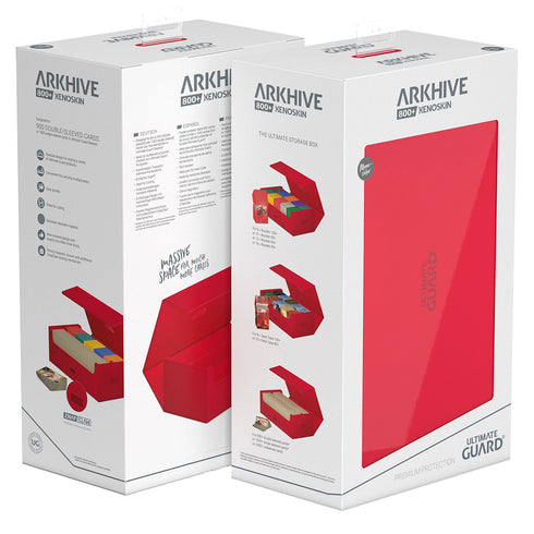 Ultimate Guard Arkhive Flip Case 800+ Standard Size XenoSkin Monocolour Red Deck Box