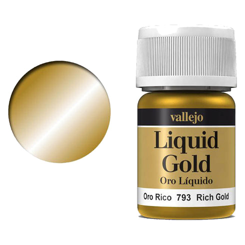 Vallejo Model Colour - Metallic Liquid Rich Gold (Alcohol Base) 35 ml