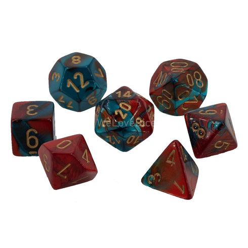 Chessex CHX 26462 Gemini Red Teal/Gold 7-Die Set