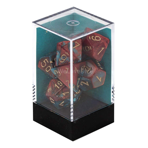 Chessex CHX 26462 Gemini Red Teal/Gold 7-Die Set