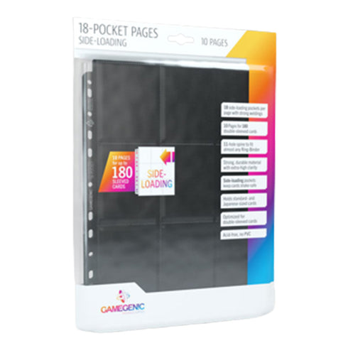 Gamegenic Sideloading 18 Pocket Pages 10 Pcs Pack Black