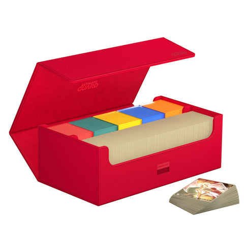 Ultimate Guard Arkhive Flip Case 800+ Standard Size XenoSkin Monocolour Red Deck Box