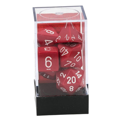 Chessex CHX 25404 Opaque Polyhedral Red/white 7-Die Set