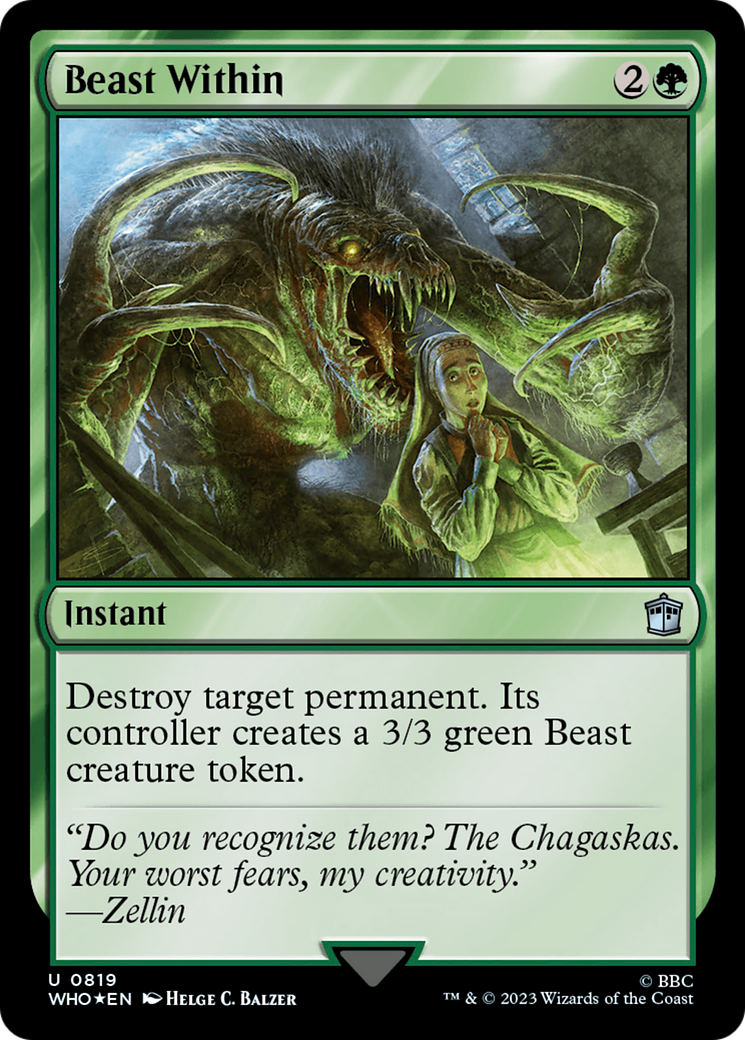 FOIL Beast Within (Surge Foil) (WHO-819) - Doctor Who - Magic The Gathering