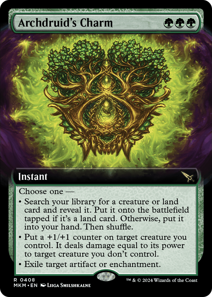 FOIL Archdruid's Charm (Extended Art) (MKM-408) - Murders at Karlov Manor - Magic The Gathering