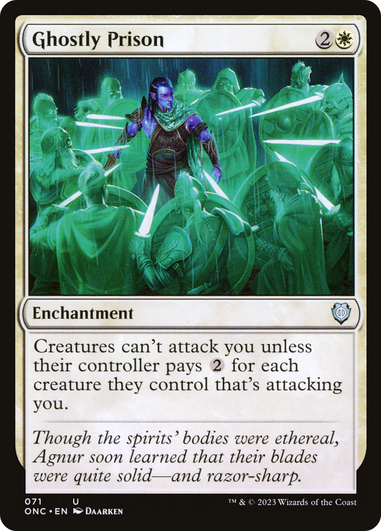 Ghostly Prison (ONC-071) - Phyrexia: All Will Be One Commander - Magic The Gathering