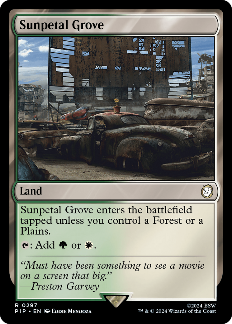 FOIL Sunpetal Grove (PIP-297) - Fallout - Magic The Gathering