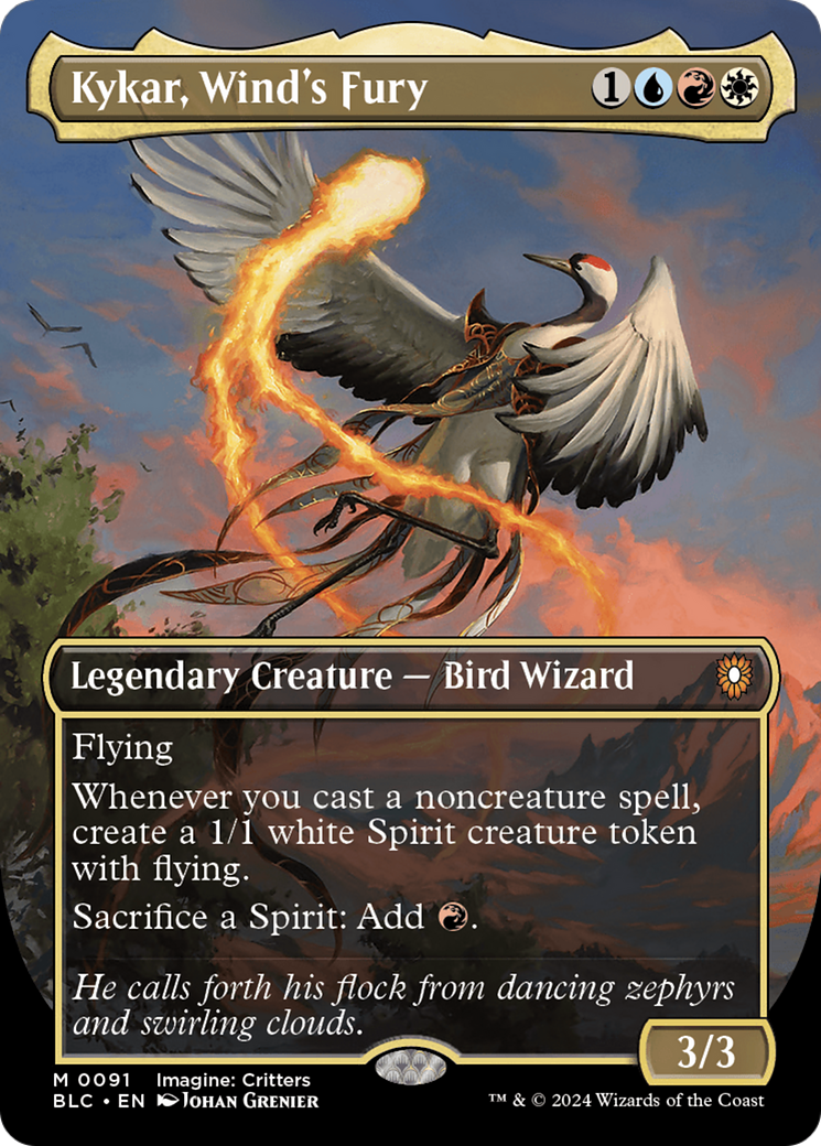 Kykar, Wind's Fury (BLC-091) - Bloomburrow Commander - Magic The Gathering