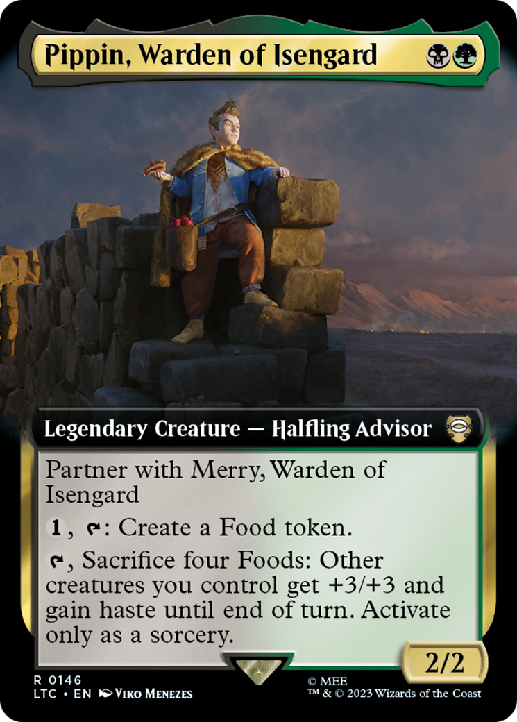 Pippin, Warden of Isengard (Extended Art) (LTC-146) - Tales of Middle-earth Commander - Magic The Gathering